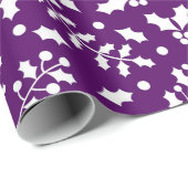 Lila-weiße Weihnachtsmuster Geschenkpapier (Rolleneckpunkt)