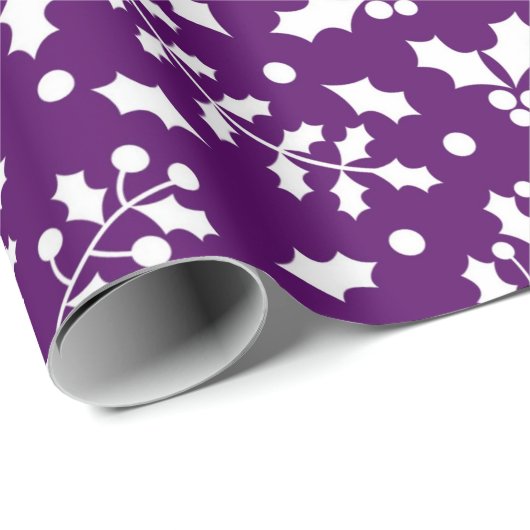 Lila-weiße Weihnachtsmuster Geschenkpapier (Rolleneckpunkt)
