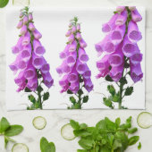 Lila weiße Wildblumen Blumenrosa lila Schrift Geschirrtuch (Gefaltet)