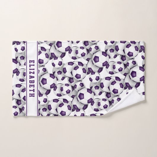 lila weißer Abschluss personalisiert Badhandtuch Set (Handtuch)