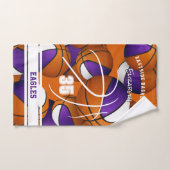 lila weißer Basketball-Mannschaftsname Handtuch (Handtuch)