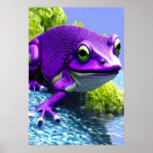 Lila-weißer Frosch | AI Art Poster (Vorne)