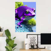 Lila-weißer Frosch | AI Art Poster (Heimbüro)