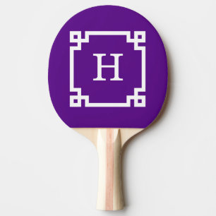 Lila weißer griechischer Schlüsselrahmen #2 Tischtennis Schläger