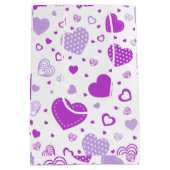 Lila weißer Hintergrund Mittlere Geschenktüte (Rückseite)