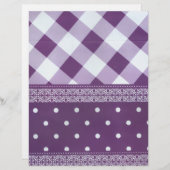 Lila weißer Karrer Polka Dock Damaskus Kunst (Vorne/Hinten)