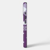 Lila weißer Karrer Polka Dock Damaskus Kunst Case-Mate iPhone Hülle (Rückseite / Links)