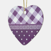 Lila weißer Karrer Polka Dock Damaskus Kunst Keramikornament (Links)