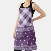 Lila weißer Karrer Polka Dock Damaskus Kunst Schürze (InSitu)