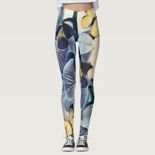 Lila, weißer Orchideenschmetterling Leggings