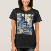 Lila, weißer Orchideenschmetterling T-Shirt (Vorderseite)