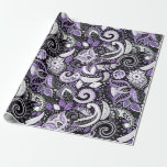 Lila weißer Paisley-Druck-elegantes Geschenkpapier<br><div class="desc">Packpapier</div>