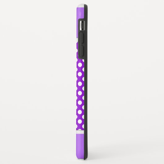Lila weißer Polka Dot Muster iPhone XS Max Case (Hinten/Links)