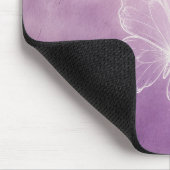 Lila Weißer Schmetterling Mousepad (Ecke)