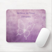 Lila Weißer Schmetterling Mousepad (Mit Mouse)