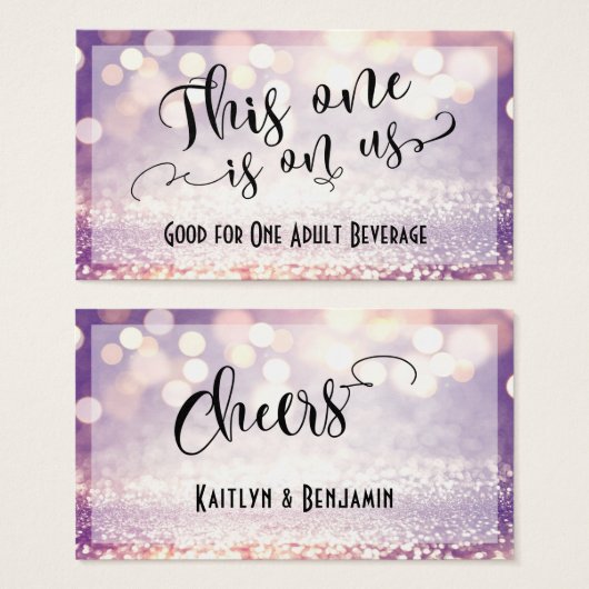 Lila, weißer und orangefarbener Glitzer Bokeh Drin (Vorne & Hinten)