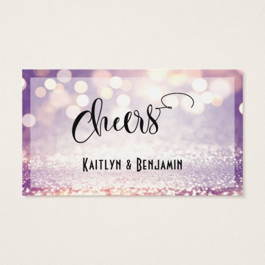 Lila, weißer und orangefarbener Glitzer Bokeh Drin (Rückseite)