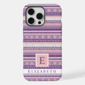 Lila weißes Aztekett mit individualisiertem helldu iPhone Hülle (Rückseite)