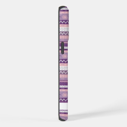 Lila weißes Aztekett mit individualisiertem helldu iPhone Hülle (Rechte Seite)
