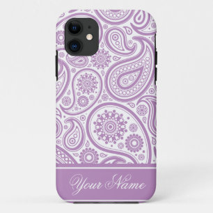 Lila weißes Blumenpaisley-Muster Case-Mate iPhone Hülle