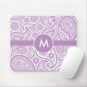 Lila weißes Blumenpaisley-Muster Mousepad (Mit Mouse)