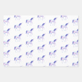 Lila Weißes Einhorn Geschenkpapier Set (Vorderseite 3)