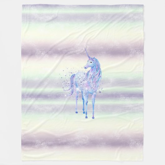 Lila Weißes Einhorn Glitzer Traumstrecke Airolo - Fleecedecke (Vorderseite)