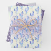 Lila Weißes Einhorn Glitzer Traumstrecke Airolo - Geschenkpapier Set (Beispiel)