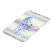 Lila Weißes Einhorn Glitzer Traumstrecke Airolo - Magnet (Linke Seite)