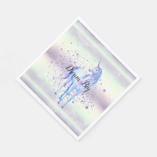 Lila Weißes Einhorn Glitzer Traumstrecke Airolo - Serviette (Ecke)