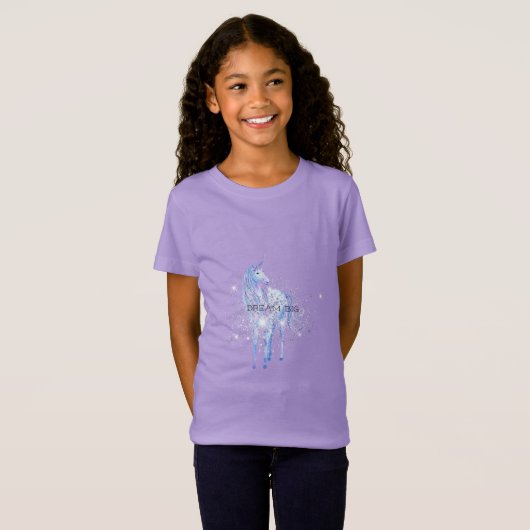 Lila Weißes Einhorn Glitzer Traumstrecke Airolo - T-Shirt (Vorne ganz)