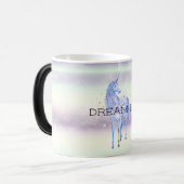 Lila Weißes Einhorn Glitzer Traumstrecke Airolo - Verwandlungstasse (Vorderseite Links)