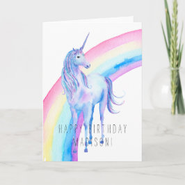 Lila Weißes Einhorn Karte