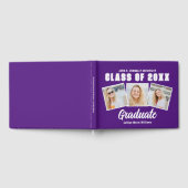 Lila Weißes Foto Klasse 2025 Abschluss Gästebuch (Voll)