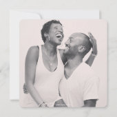 Lila weißes Foto Live Streaming Hochzeit Einladung (Rückseite)