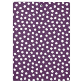 Lila weißes gepunktetes Muster-Navy-Monogramm Klemmbrett (Rückseite)