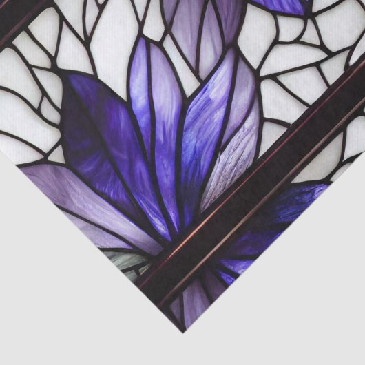 Lila weißes, gestanztes Glas Seidenpapier (Ausschnitt)