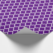 Lila weißes marokkanisches Quatrefolienmuster #4 Geschenkpapier (Ecke)