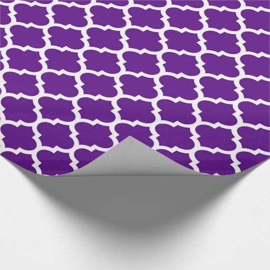 Lila weißes marokkanisches Quatrefolienmuster #5 Geschenkpapier (Ecke)
