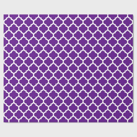 Lila weißes marokkanisches Quatrefolienmuster #5 Geschenkpapier (Flach)