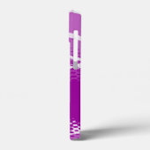 Lila weißes Muster Case-Mate iPhone Hülle (Rückseite / Links)