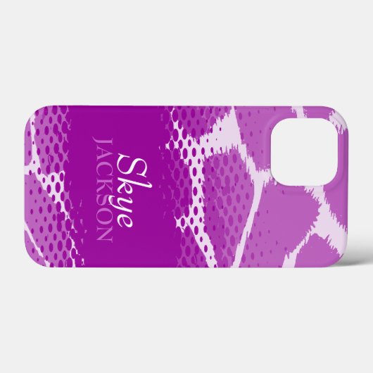 Lila weißes Muster Case-Mate iPhone Hülle (Rückseite (Horizontal))