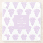 Lila Weißes Obst Trauben Weinmuster Glasuntersetzer (Rückseite)