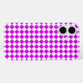 Lila weißes Schachbrett Diamantmuster Case-Mate iPhone Hülle (Rückseite (Horizontal))