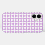 Lila weißes Schachbrett Diamantmuster Case-Mate iPhone Hülle (Rückseite (Horizontal))