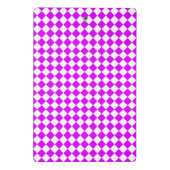 Lila weißes Schachbrett Diamantmuster Mini Klemmbrett (Rückseite)