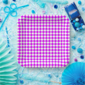 Lila weißes Schachbrett Diamantmuster Pappteller (Party)