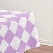 Lila weißes Schachbrett Diamantmuster Tischdecke (Beispiel)