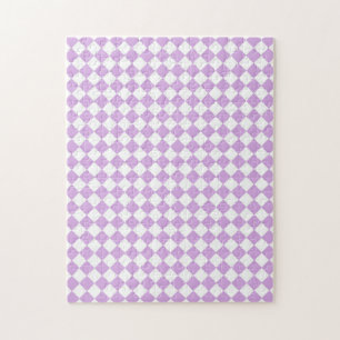 Lila-weißes Schachbrettmuster Puzzle