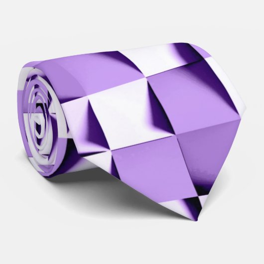 lila-weißes Schachgewebe Krawatte (Gerollt)